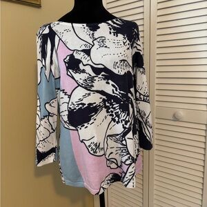 Chico's Navy/Pink 3/4 Sleeve Tunic